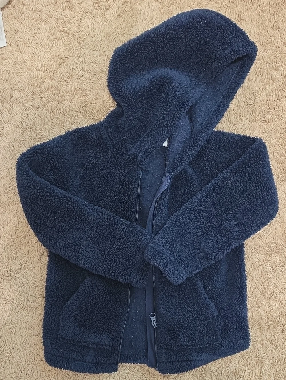 The Children's Place Navy Sherpa Zip Hoodie